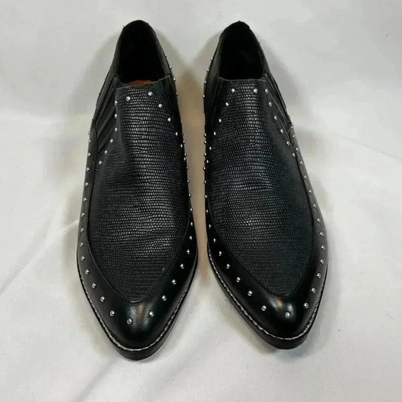 Crown Vintage Kavita Size 6.5M Boot Ankle Black Stud Embellished Western - Picture 2 of 8